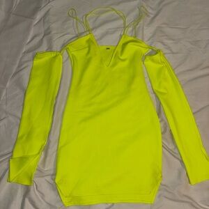 Neon Yellow Long Sleeve Dress